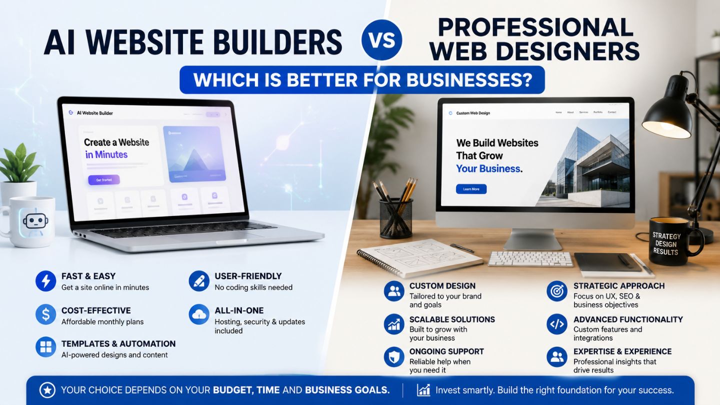 AI Website Builders vs Professional Web Designers: Which Is Better for Businesses?