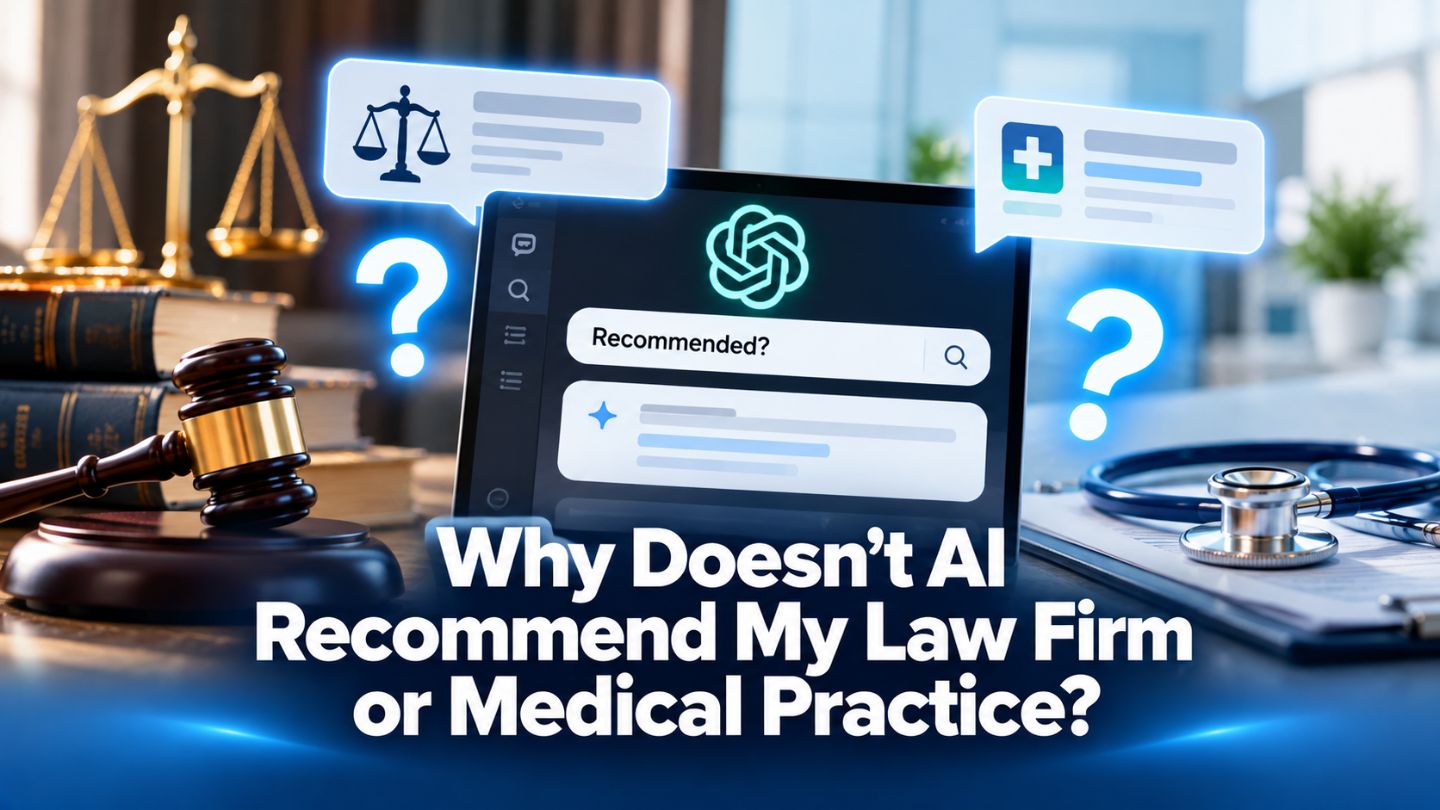 Learn why AI assistants recommend competing law firms and medical practices instead of yours, and what you can do to build a clear, credible, consistent web presence that earns AI visibility.
